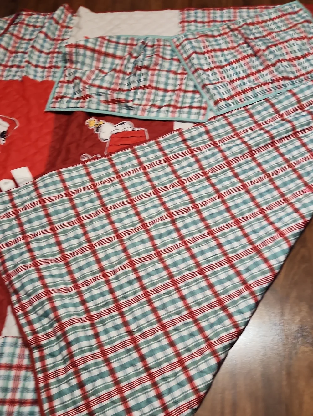 Peanuts Snoopy Christmas Quilt Set Full/Queen